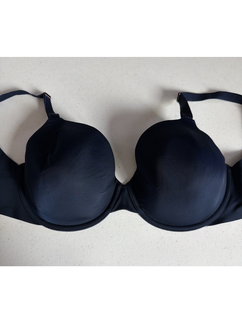 Soma Vanishing 360 Perfect Coverage Bra 34DDD Navy blue Satin Underwire 072101